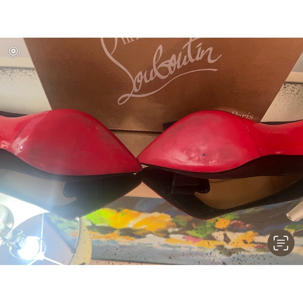 Black Suede Treated Red Bottoms